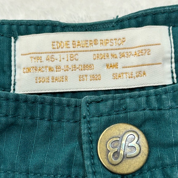 Eddie Bauer Teal Women's Ripstop Drawstring Cargo 100% Cotton Shorts Size 4 - Picture 2 of 9